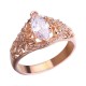 Elegant Luxury Flower Ring Rose Gold Zircon Diamond Women Ring