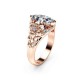 Elegant Luxury Flower Ring Rose Gold Zircon Diamond Women Ring