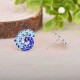 Elegant Painting Blue Peacock Silver Plated Ear Stud Retro Enamel Earrings for Women