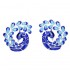 Elegant Painting Blue Peacock Silver Plated Ear Stud Retro Enamel Earrings for Women