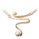 Elegant Pearl Rhinestone Jewelry Set 1 Pair Earrings 1 Pcs Necklace Women Jewelry Set