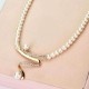 Elegant Pearl Rhinestone Jewelry Set 1 Pair Earrings 1 Pcs Necklace Women Jewelry Set