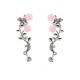 Elegant Pink Flower Womens Cuff Earring Silver Gold Color Piercing Clip Earrings