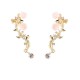 Elegant Pink Flower Womens Cuff Earring Silver Gold Color Piercing Clip Earrings