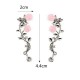 Elegant Pink Flower Womens Cuff Earring Silver Gold Color Piercing Clip Earrings