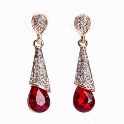 Elegant Rhinestone Ear Drop Fashion Multi Tangent Plane Gemstone Dangle Earring Ethnic Jewelry for