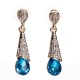 Elegant Rhinestone Ear Drop Fashion Multi Tangent Plane Gemstone Dangle Earring Ethnic Jewelry for