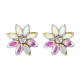 Elegant Rhinestones Colorful Flower Crystal Stud Earrings Gift for Women