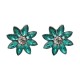 Elegant Rhinestones Colorful Flower Crystal Stud Earrings Gift for Women