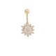 Elegant Rhonestone Belly Ring Flower Belly Navel Bar Piercing Ring for Women