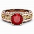 Elegant Rose Gold Pattern Hollow Copper Zircon Ring Valentine's Day Gift for Women