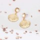 Elegant Shell Pearl Ear Drop Zinc Alloy Trendy Style Earring For Women