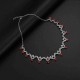 Elegant Silver Color Exquisite Jewelry Set Red Gemstone Womens Bridal Jewelry Set Wedding Party Gift