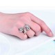 Elegant Silver Luxury Ring Water Drop Zircon Ring Weeding Jewelry Gift for Women