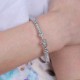 Elegant Silver Rhinestone Crystal Heart Shaped Bracelet Bangle For Women