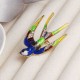 Elegant Swallow Bird Brooch Pins Colorful Enamel Rhinestone Ethnic Brooches Costume Jewelry