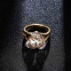 Elegant Trinity Shining Zircon Gold Plated Copper Women Finger Ring Fine Jewelry