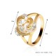 Elegant Trinity Shining Zircon Gold Plated Copper Women Finger Ring Fine Jewelry