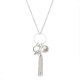 Elegant Women Necklace Silver Plated Artificial Pearl Tassel Pendant Long Necklace Gift for Girl