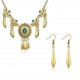 Elegant Women Statement Flower Jewelry Set Trendy Turquoise Party Jewelry for Female