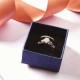 Elegant Zircon Inlaid Rose Gold Flower Heart Hollow Platinum Ring Set Gift for Women