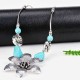 Ethnic Antique Silver Flower Pendant Necklace Vintage Turquoise Womens Necklaces Boho Women Jewelry