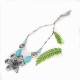 Ethnic Antique Silver Flower Pendant Necklace Vintage Turquoise Womens Necklaces Boho Women Jewelry