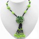 Ethnic Artificial Jade Flower Resin Paint Beads Necklace Jewelry