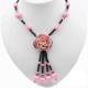 Ethnic Artificial Jade Flower Resin Paint Beads Necklace Jewelry