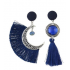 Ethnic Asymmetric Tassel Earring Bohemian Crystal Moon Drop Earrings Dangle Earrings for Women