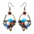 Ethnic Bead Earrings Tassel Flower Agate Ear Drop Jewelry for Women