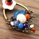 Ethnic Bead Earrings Tassel Flower Agate Ear Drop Jewelry for Women