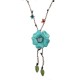 Ethnic Body Jewelry Leather Flower Tassel Long Necklace Waist Chain Belt for Women