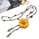 Ethnic Body Jewelry Leather Flower Tassel Long Necklace Waist Chain Belt for Women