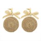 Ethnic Bowknot Round Plate Charm Dangle Earrings Braided Vintage Piercing Stud Earring for Women