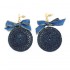 Ethnic Bowknot Round Plate Charm Dangle Earrings Braided Vintage Piercing Stud Earring for Women