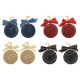 Ethnic Bowknot Round Plate Charm Dangle Earrings Braided Vintage Piercing Stud Earring for Women