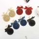 Ethnic Bowknot Round Plate Charm Dangle Earrings Braided Vintage Piercing Stud Earring for Women