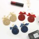 Ethnic Bowknot Round Plate Charm Dangle Earrings Braided Vintage Piercing Stud Earring for Women