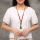 Ethnic Ceramic Beads Tassel Pendant Necklace Ethnic Adjustable Long Necklace for Women