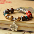 Ethnic Colorful Beads Flower Bracelet Vintage Adjustable Ceramic Bracelets For Women