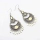 Ethnic Crescent Drop Earring Fashion Hollow Earrings Retro Long Alloy Leaf Earrings