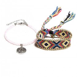 Ethnic Double Layer Anklets Beach Retro Weaving Women Anklet