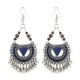 Ethnic Exaggerated Multielement Triangle Fan Shaped Retro Tassel Drop Earring for Women