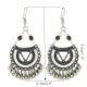 Ethnic Exaggerated Multielement Triangle Fan Shaped Retro Tassel Drop Earring for Women