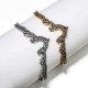 Ethnic Flower Alloy Open Bracelet Gold Sliver Crown Hallow Bracelet For Women