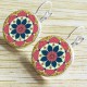 Ethnic Flower Ear Drop Earrings Round Ear Drop Alloy Earring For Women