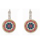 Ethnic Flower Ear Drop Earrings Round Ear Drop Alloy Earring For Women