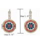 Ethnic Flower Ear Drop Earrings Round Ear Drop Alloy Earring For Women