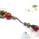 Ethnic Handmade Pendant Necklace Round Beaded Flower Charm Necklace Vintage Jewelry for Women